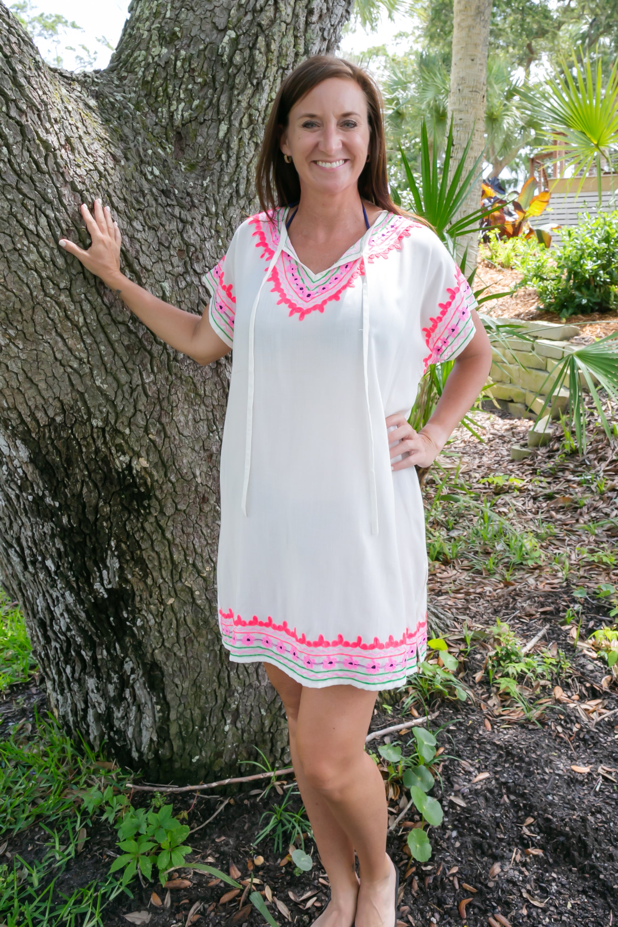 Harper Pink Embroidered Cover Up