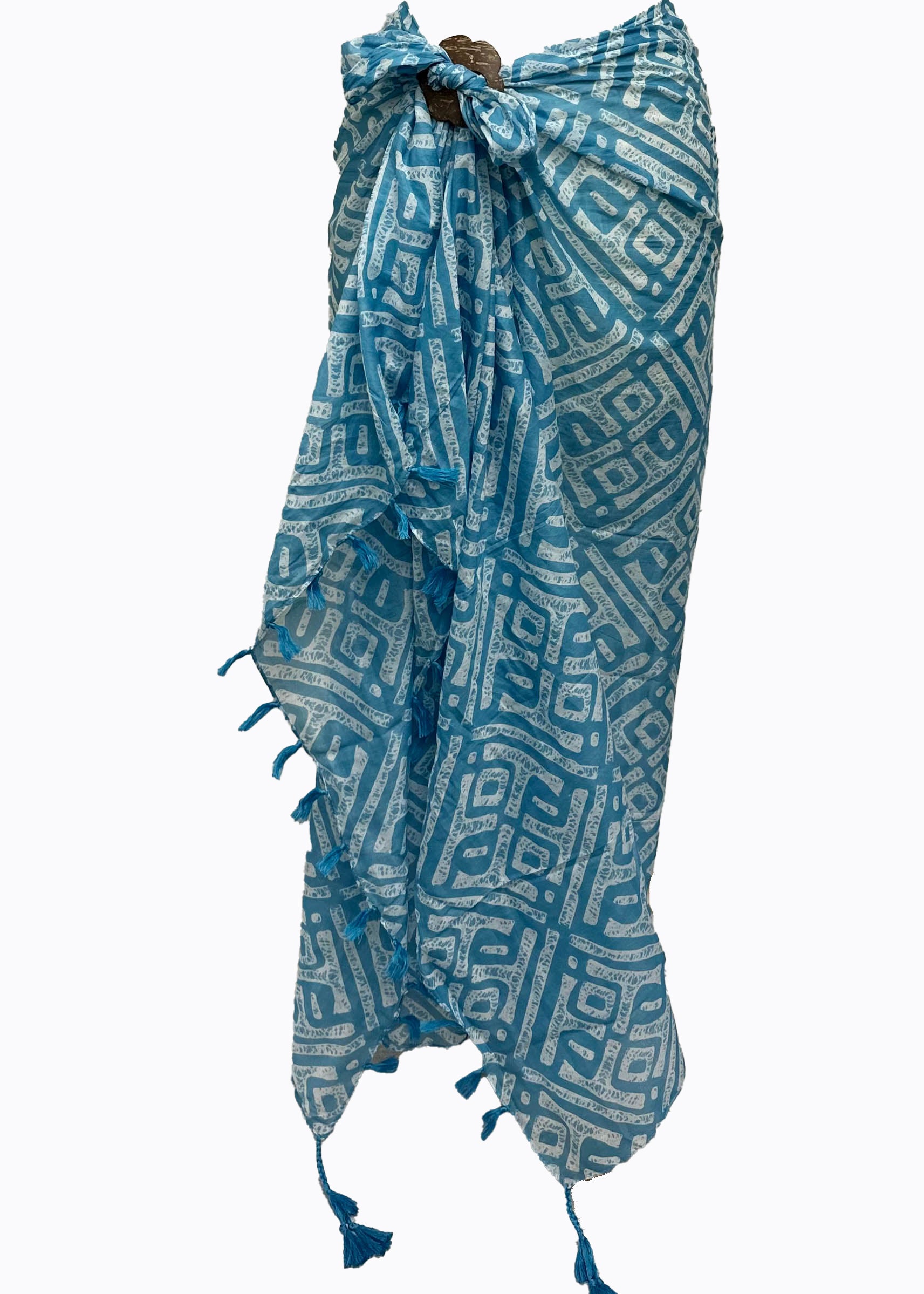 Sarong Cotton | Blue Aztec