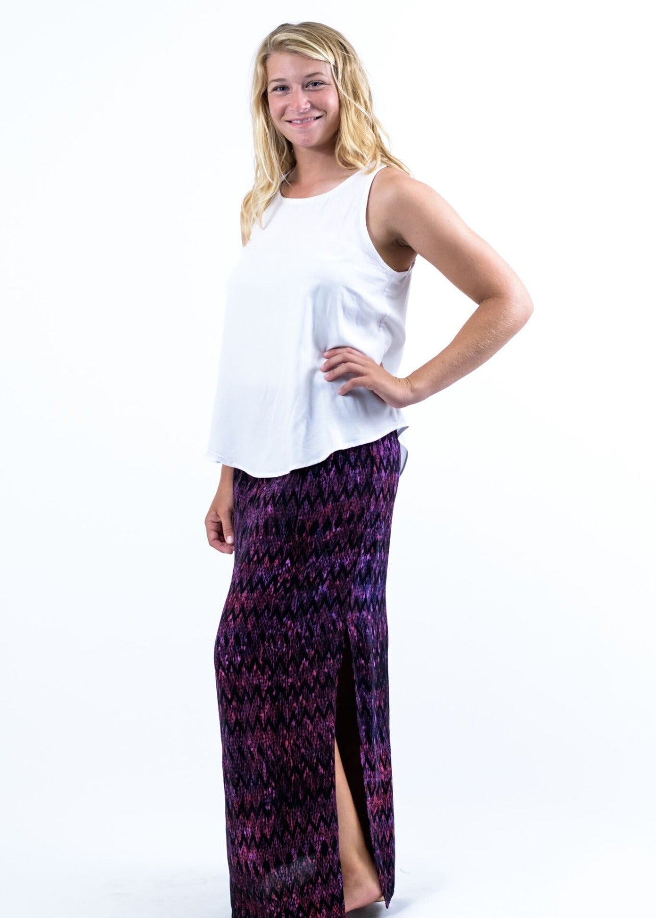 Caroline Maxi Skirt | Purple & Black