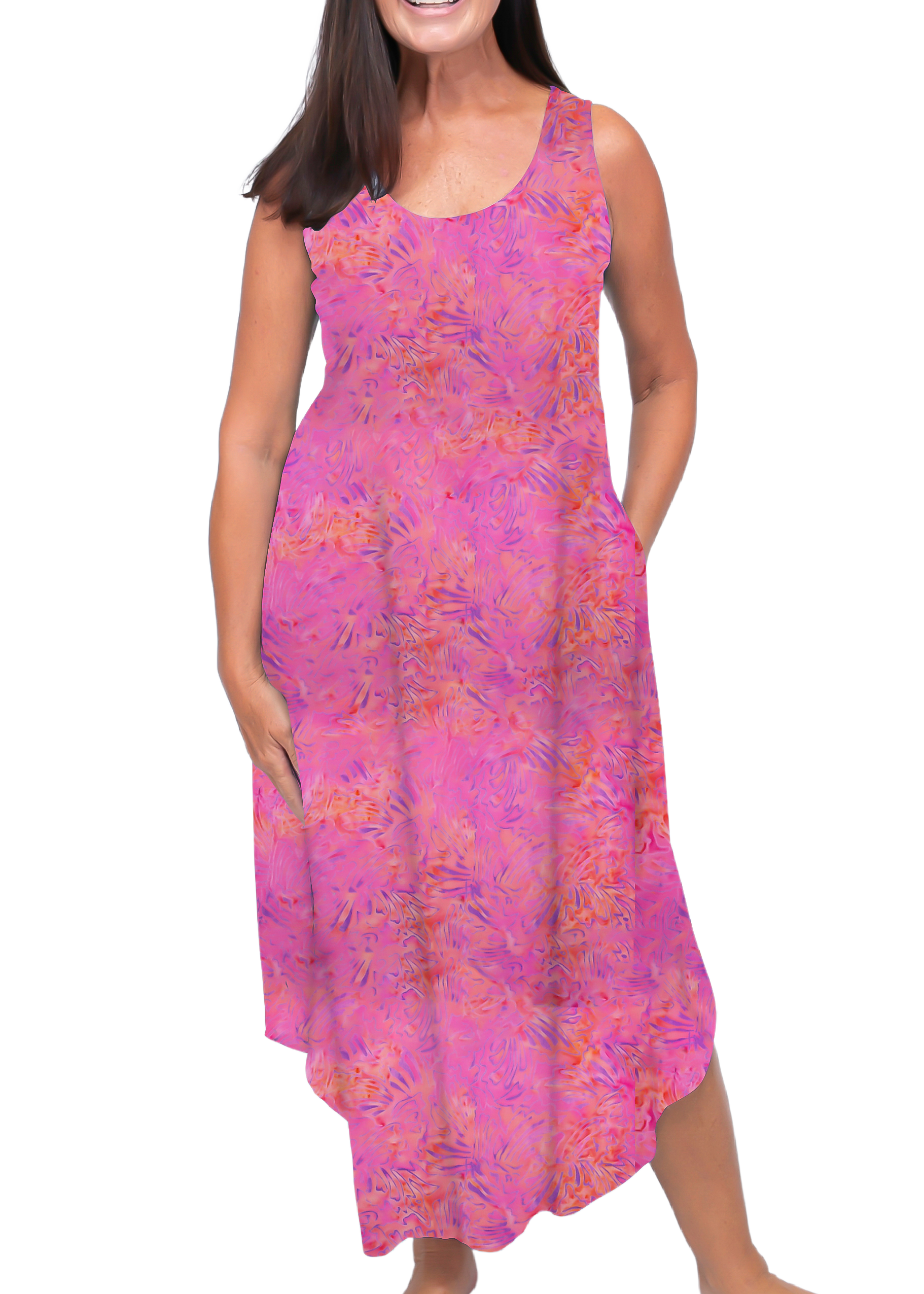 Amy Midi Dress |Pink Batik