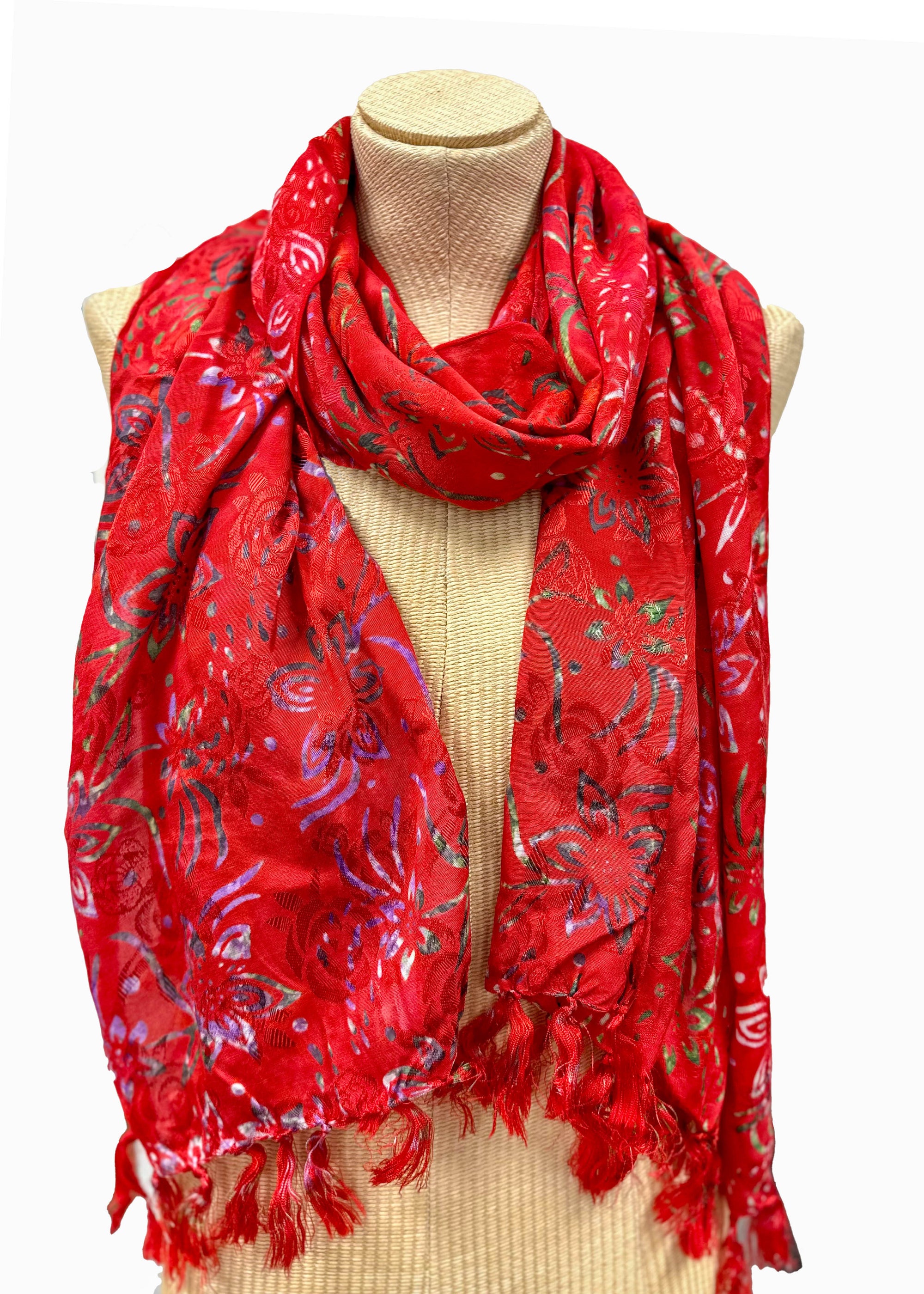 Scarf | Red Embroidery