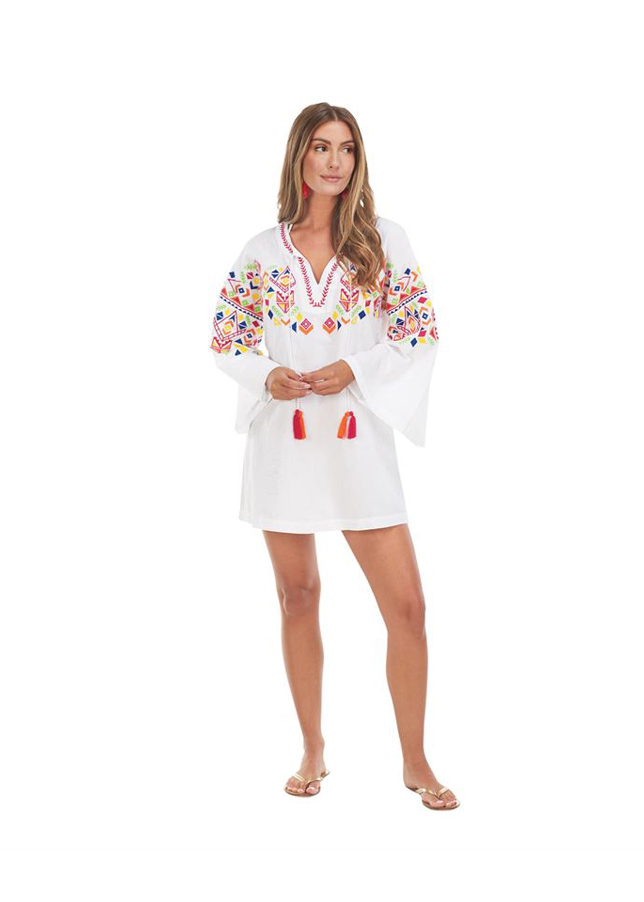 Mud Pie: Tillery | White Embroidered Tunic