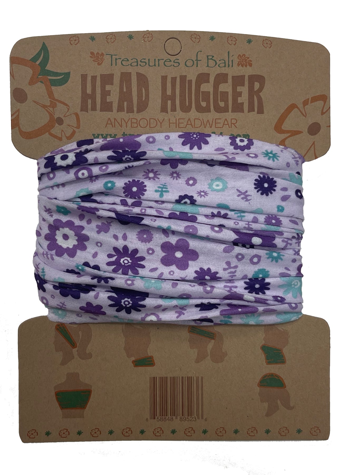 Purple Flower Ditsy Head Hugger