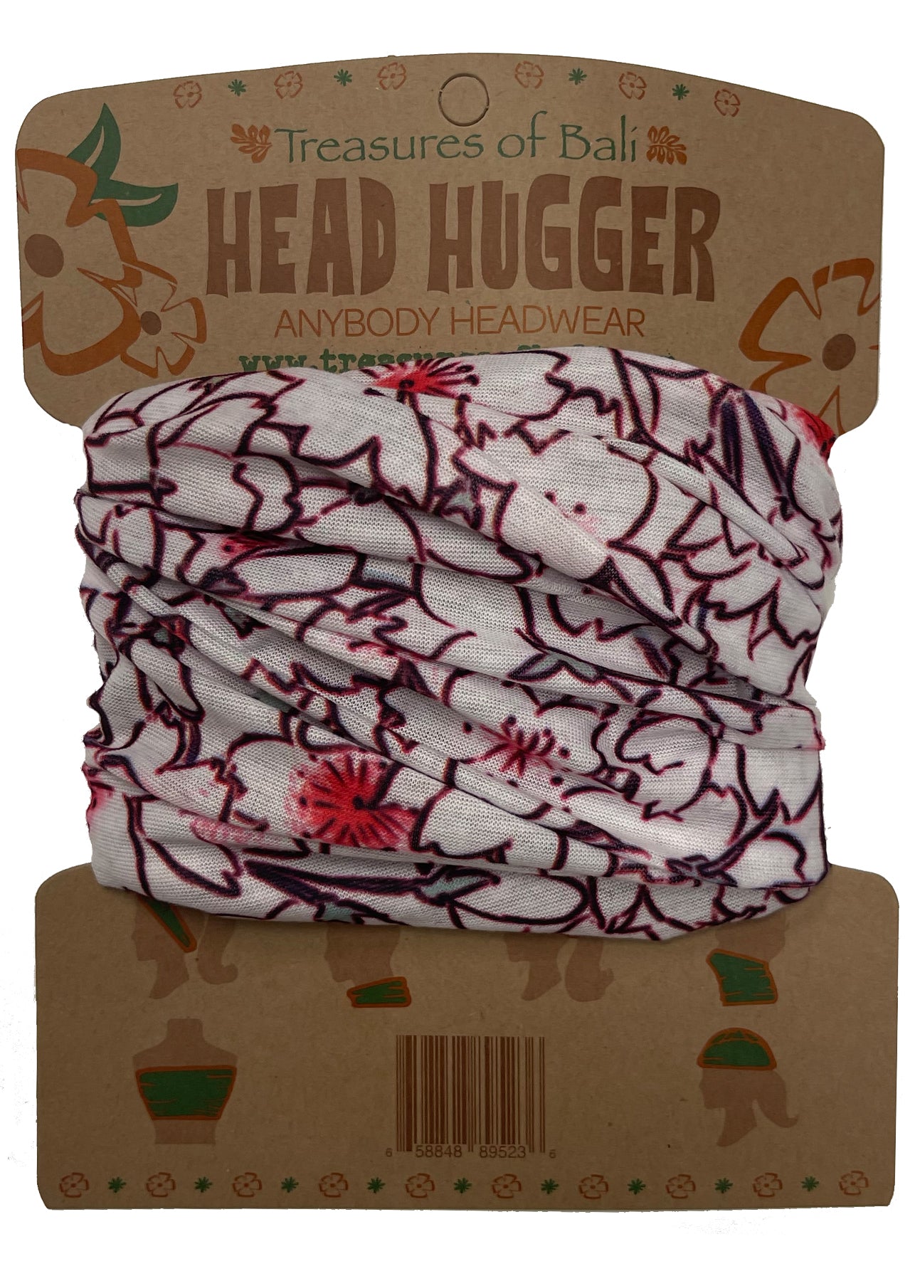 Head Hugger | White and Maroon Flowers